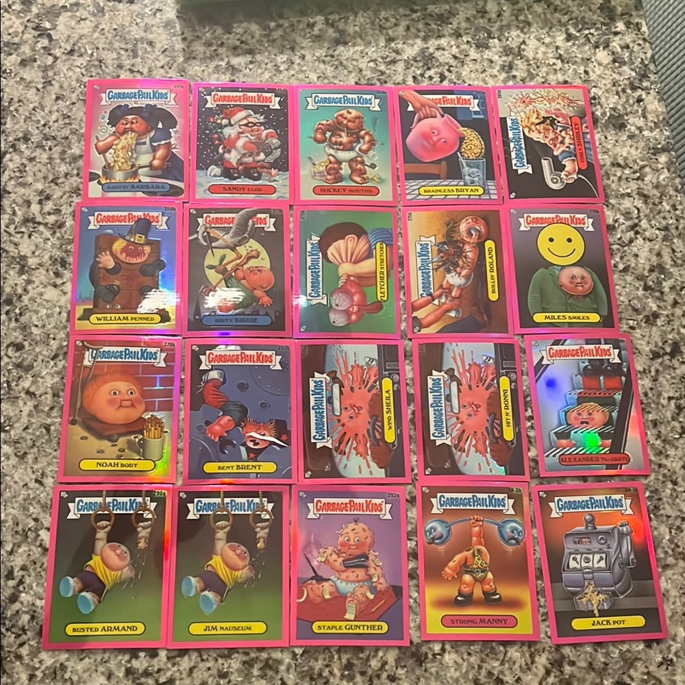 Garbage Pail Kids Chrome 7 2024 Magenta Refractor Lot (20) No Duplicates GPK